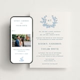"Flowers monogram" - Wedding Website in Sky Blue by Cass Loh - Match Your Stationery