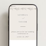 "Etched Frame" - Wedding Website in Eggshell by Robert and Stella - Mobile Layout