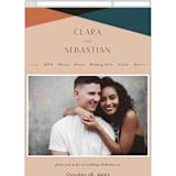 "Bold Geometric" - Wedding Website in Terracotta by Morgan Kendall - Guest Management