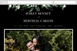 "Meander" - Wedding Website in Obsidian by Kaydi Bishop - Desktop Design
