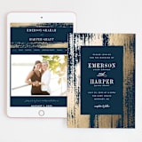 "Gold Leaf" - Wedding Website in Indigo by Kelly Schmidt - Match Your Stationery