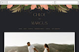 "Elegant Leaves" - Wedding Website in Slate by GeekInk Design - Desktop Design