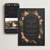 "Elegant Leaves" - Wedding Website in Slate by GeekInk Design - Match Your Stationery