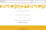 "Otomi" - Wedding Website in Sunshine by Shari Margolin - Desktop Design