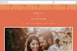 "Heritage Paisley" - Wedding Website in Tangerine by Kanika Mathur - Desktop Design