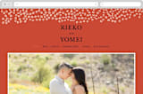 "Japanese Fabric" - Wedding Website in Persimmon by Becky Nimoy - Desktop Design