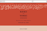 "Japanese Fabric" - Wedding Website in Persimmon by Becky Nimoy - Desktop Design