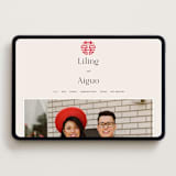 "Happy in Love" - Wedding Website in Cream by Inkblot Design - Desktop Design