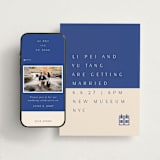 "two toned" - Wedding Website in Marseille Bleu by Deborah Chou - Match Your Stationery