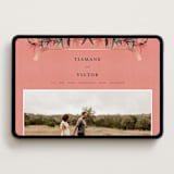 "Birds of Paradise" - Wedding Website in Coral by Julie Hebert - Desktop Design