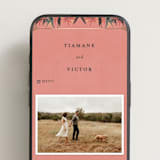 "Birds of Paradise" - Wedding Website in Coral by Julie Hebert - Mobile Layout