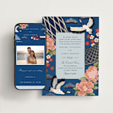 "kimono" - Wedding Website in Ocean by Elly - Match Your Stationery