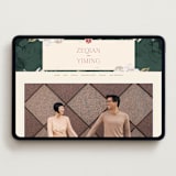 "Auspicious Peonies" - Wedding Website in Evergreen by fatfatin - Desktop Design
