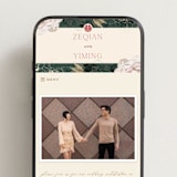 "Auspicious Peonies" - Wedding Website in Evergreen by fatfatin - Mobile Layout