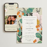 "Floral Splash" - Wedding Website in Wheat by Keen Peachy - Match Your Stationery
