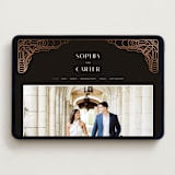 "Geometric Deco" - Wedding Website in Midnight by GeekInk Design - Desktop Design