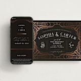 "Geometric Deco" - Wedding Website in Midnight by GeekInk Design - Match Your Stationery