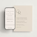 "Edge" - Wedding Website in Linen by Kelly Schmidt - Match Your Stationery