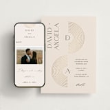 "Modernist Monogram" - Wedding Website in Latte by Christie Garcia - Match Your Stationery