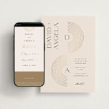 "Modernist Monogram" - Wedding Website in Latte by Christie Garcia - Match Your Stationery