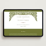 "Inlay Frame" - Wedding Website in Avocado by Katharine Watson - Desktop Design