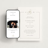 "Framed Monogram" - Wedding Website in Silk by Kelly Schmidt - Match Your Stationery
