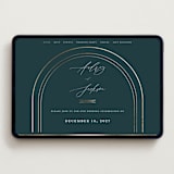"The Arc" - Wedding Website in Midnight Green by Vera Lim - Desktop Design