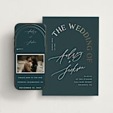 "The Arc" - Wedding Website in Midnight Green by Vera Lim - Match Your Stationery
