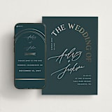 "The Arc" - Wedding Website in Midnight Green by Vera Lim - Match Your Stationery