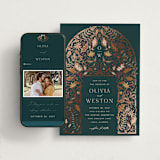 "Autumnal Arch" - Wedding Website in Deep Sea by Erin German - Match Your Stationery