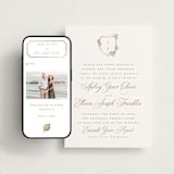 "Monogram in Leaves" - Wedding Website in Pearl by Leah Bisch - Match Your Stationery