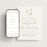 "Monogram in Leaves" - Wedding Website in Pearl by Leah Bisch - Match Your Stationery