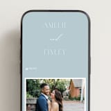 "Delicacy" - Wedding Website in Dusty Blue by Angela Thompson - Mobile Layout