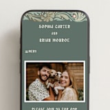"Nouveau Frame" - Wedding Website in Sage by GeekInk Design - Mobile Layout