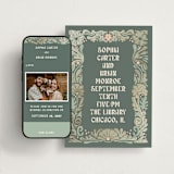 "Nouveau Frame" - Wedding Website in Sage by GeekInk Design - Match Your Stationery