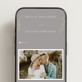 "Leaves" - Wedding Website in Mist by Kelly Schmidt - Mobile Layout