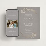 "Leaves" - Wedding Website in Mist by Kelly Schmidt - Match Your Stationery