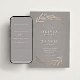 "Leaves" - Wedding Website in Mist by Kelly Schmidt - Match Your Stationery