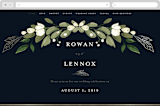 "Greenery Crown" - Wedding Website in Navy by Susan Moyal - Desktop Design