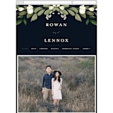"Greenery Crown" - Wedding Website in Navy by Susan Moyal - Guest Management