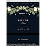 "Greenery Crown" - Wedding Website in Navy by Susan Moyal - Guest Management