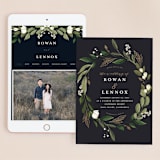 "Greenery Crown" - Wedding Website in Navy by Susan Moyal - Match Your Stationery