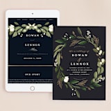 "Greenery Crown" - Wedding Website in Navy by Susan Moyal - Match Your Stationery