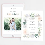 "Grande Botanique" - Wedding Website in Mist by Bonjour Paper - Match Your Stationery