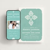 "Blessed Lace" - Wedding Website in Bondi Blue by Yolanda Mariak Chendak - Match Your Stationery