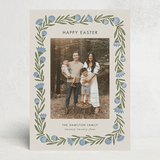 "Flower Wrap" - Easter Photo Cards in Blue Spruce by Jen Owens - Front