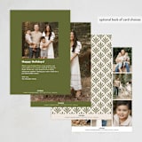 "Flower Wrap" - Easter Photo Cards in Blue Spruce by Jen Owens - Back of Card Options