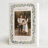"Flower Wrap" - Easter Photo Cards in Blue Spruce by Jen Owens - Folded Card