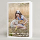 "Somebunny Loves You" - Easter Photo Cards in Pure White by Megan Davis - Folded Card