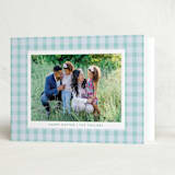 "Easter Plaid card" - Easter Photo Cards in Aqua by Sarah Cohn - Folded Card